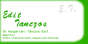 edit tanczos business card